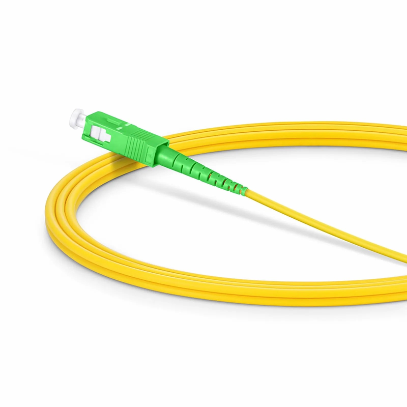 2m (7ft) Fiber Patch Cable, 1 Fiber, SC APC Simplex to SC APC Simplex, Single Mode (OS2), Riser (OFNR), 3.0mm, Tight-Buffered, Yellow