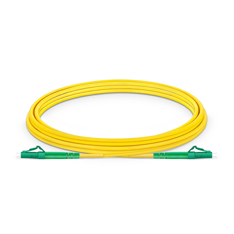 3m (10ft) Fiber Patch Cable, 1 Fiber, LC APC Simplex to LC APC Simplex, Single Mode (OS2), Riser (OFNR), 3.0mm, Tight-Buffered, Yellow