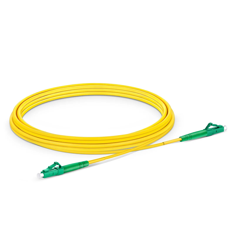 3m (10ft) Fiber Patch Cable, 1 Fiber, LC APC Simplex to LC APC Simplex, Single Mode (OS2), Riser (OFNR), 3.0mm, Tight-Buffered, Yellow