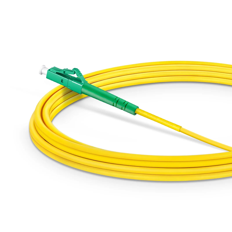 3m (10ft) Fiber Patch Cable, 1 Fiber, LC APC Simplex to LC APC Simplex, Single Mode (OS2), Riser (OFNR), 3.0mm, Tight-Buffered, Yellow