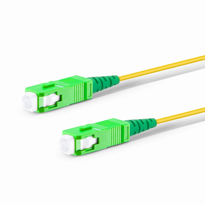 2m (7ft) Fiber Patch Cable, 1 Fiber, SC APC Simplex to SC APC Simplex, Single Mode (OS2), Riser (OFNR), 1.2mm, Tight-Buffered, Yellow