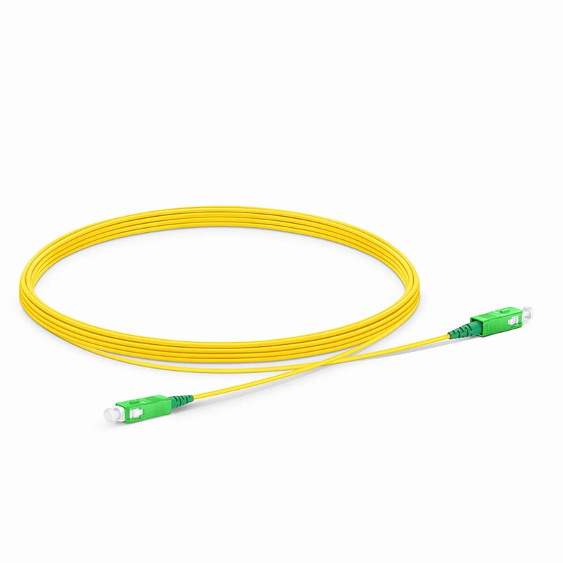 5m (16ft) Fiber Patch Cable, 1 Fiber, SC APC Simplex to SC APC Simplex, Single Mode (OS2), Riser (OFNR), 1.2mm, Tight-Buffered, Yellow