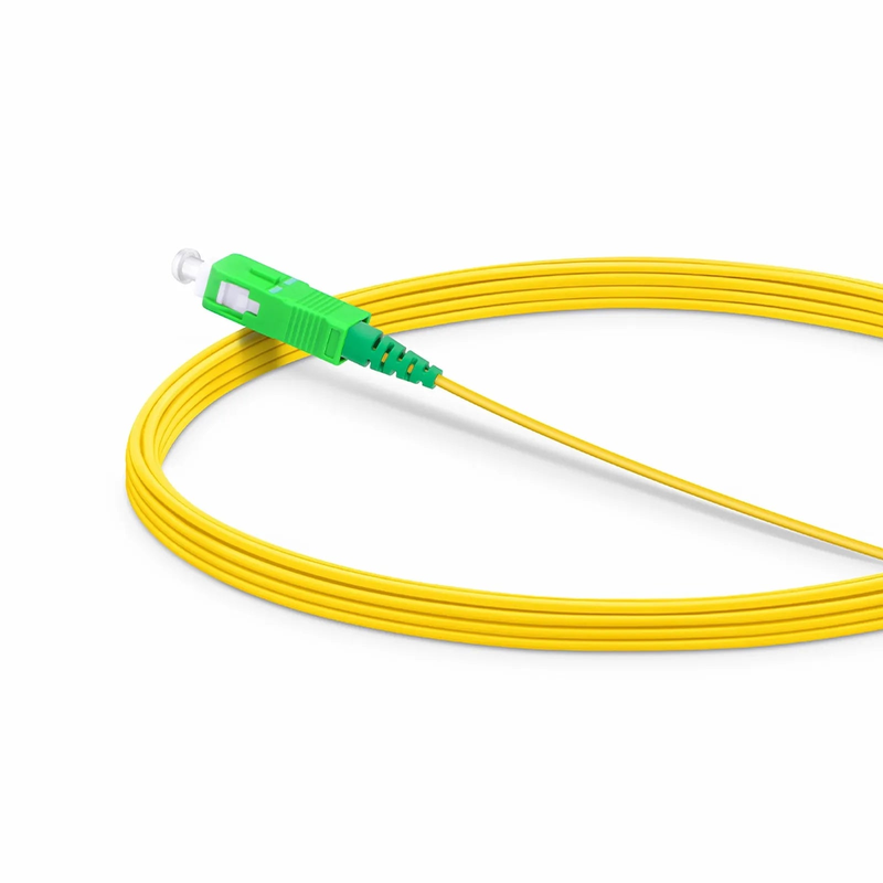 5m (16ft) Fiber Patch Cable, 1 Fiber, SC APC Simplex to SC APC Simplex, Single Mode (OS2), Riser (OFNR), 1.2mm, Tight-Buffered, Yellow
