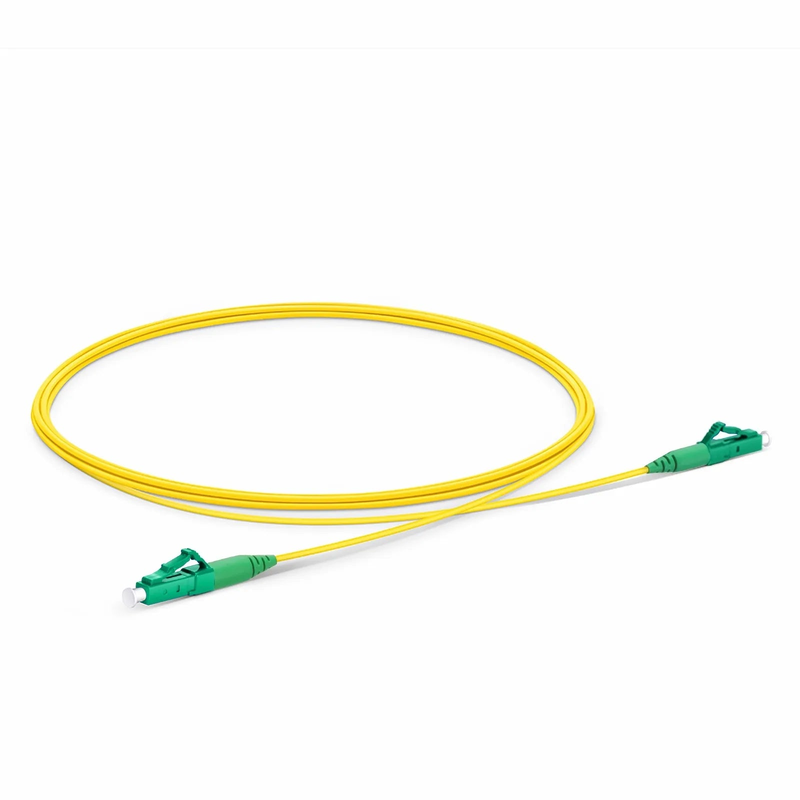 2m (7ft) Fiber Patch Cable, 1 Fiber, LC APC Simplex to LC APC Simplex, Single Mode (OS2), Riser (OFNR), 1.2mm, Tight-Buffered, Yellow