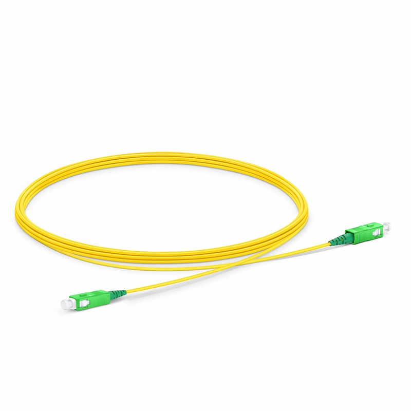 3m (10ft) Fiber Patch Cable, 1 Fiber, SC APC Simplex to SC APC Simplex, Single Mode (OS2), Riser (OFNR), 1.2mm, Tight-Buffered, Yellow