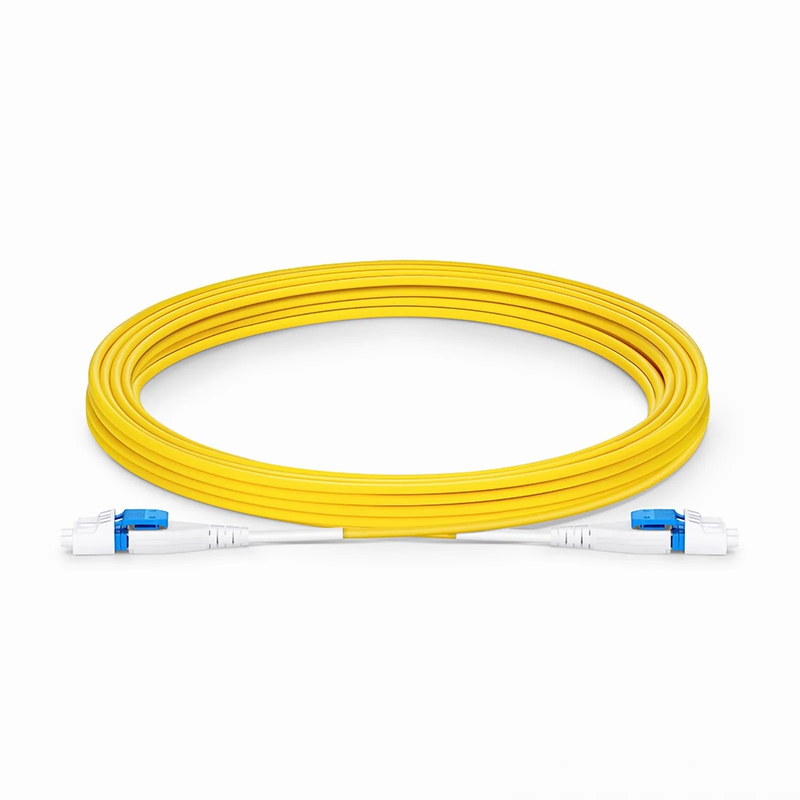5m (16ft) Fiber Patch Cable, 2 Fibers, LC UPC Duplex to LC UPC Duplex Flat Clip Uniboot, Single Mode (OS2), LSZH, 2.0mm,Yellow