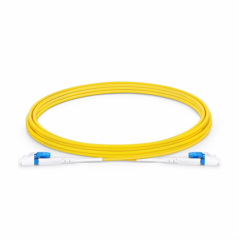 3m (10ft) Fiber Patch Cable, 2 Fibers, LC UPC Duplex to LC UPC Duplex Flat Clip Uniboot, Single Mode (OS2), LSZH, 2.0mm,Yellow