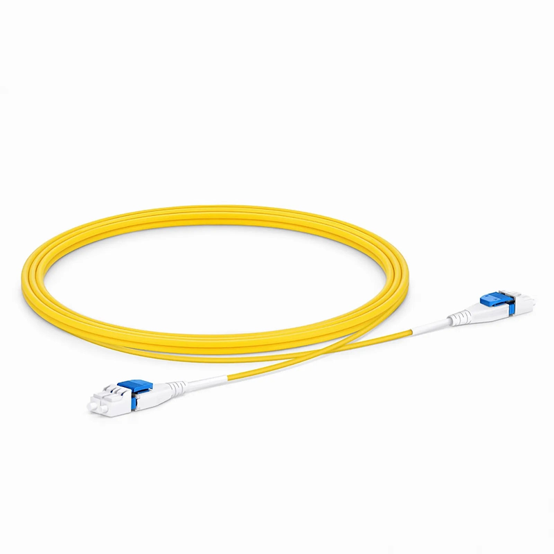 1.5m (5ft) Fiber Patch Cable, 2 Fibers, LC UPC Duplex to LC UPC Duplex Flat Clip Uniboot, Single Mode (OS2), LSZH, 2.0mm,Yellow