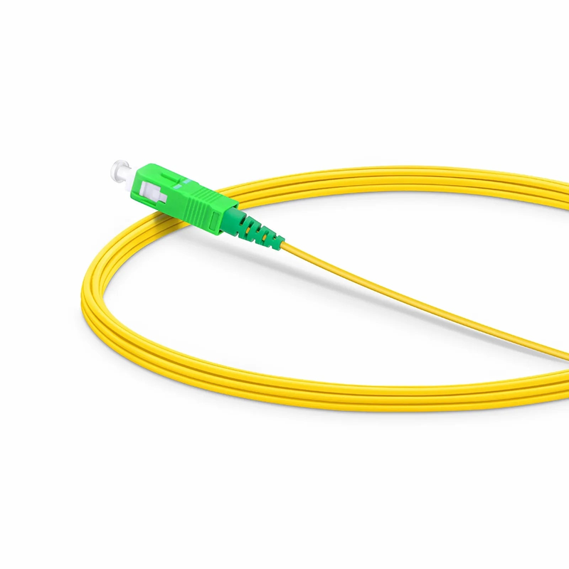 3m (10ft) Fiber Patch Cable, 1 Fiber, SC APC Simplex to SC APC Simplex, Single Mode (OS2), LSZH, 1.2mm, Tight-Buffered, Yellow