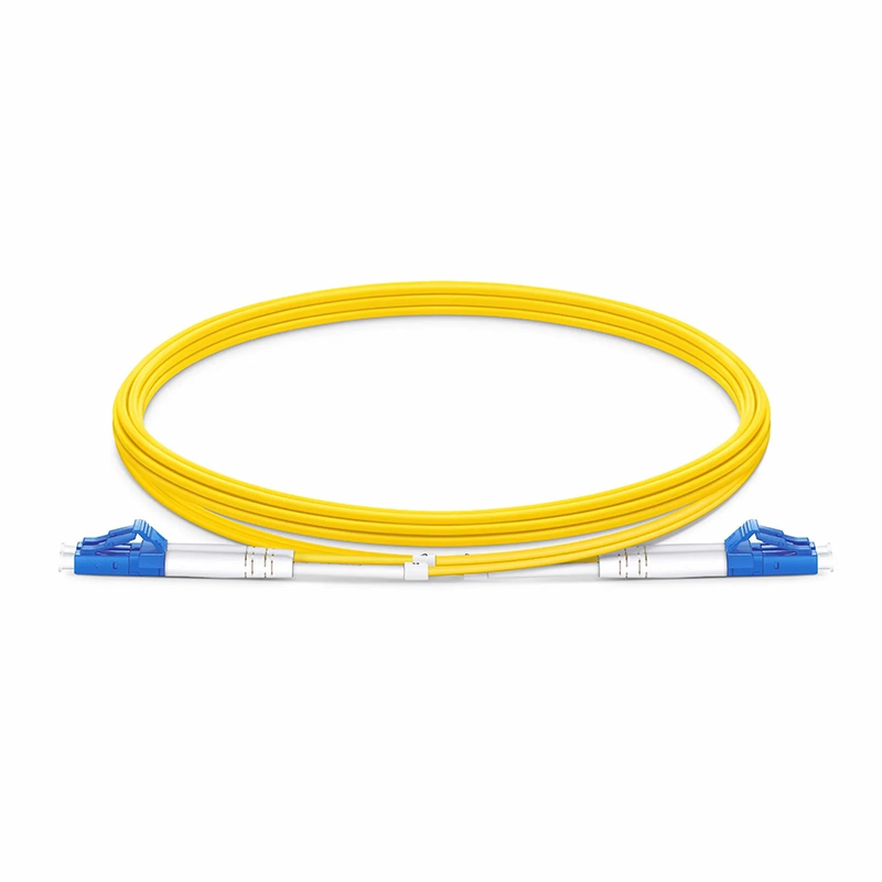 3m (10ft) Fiber Patch Cable, 2 Fibers, LC UPC Duplex to LC UPC Duplex, Single Mode (OS2), Plenum (OFNP), 1.6mm, Tight-Buffered, Yellow
