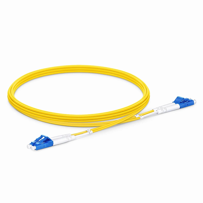 3m (10ft) Fiber Patch Cable, 2 Fibers, LC UPC Duplex to LC UPC Duplex, Single Mode (OS2), Plenum (OFNP), 1.6mm, Tight-Buffered, Yellow