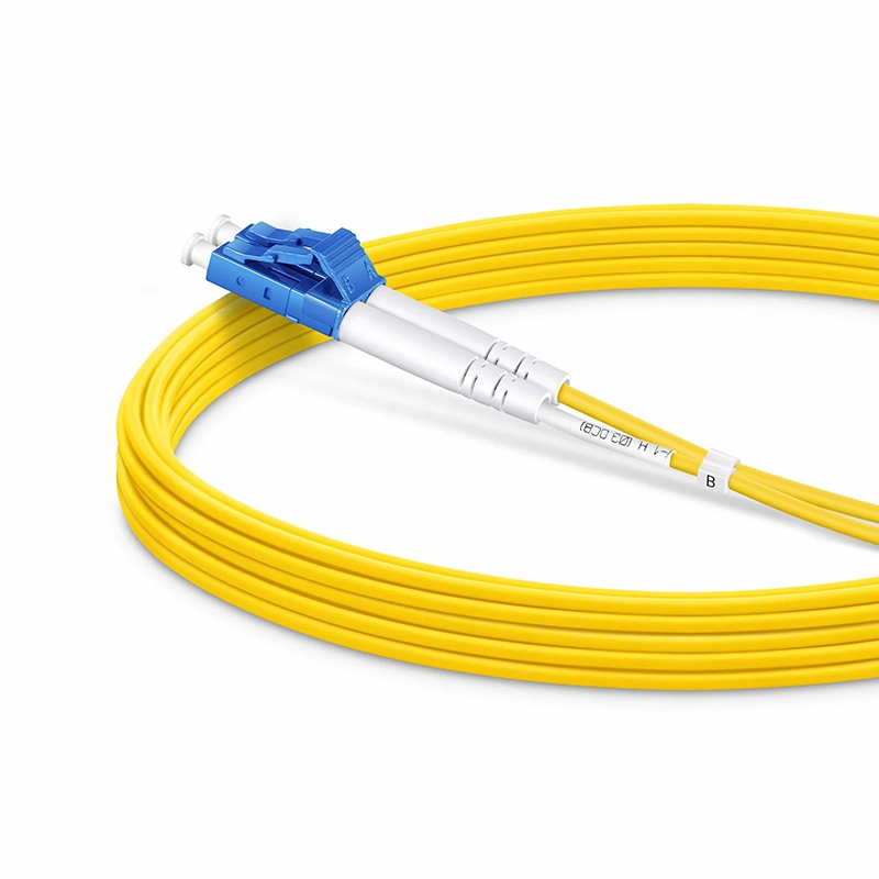 5m (16ft) Fiber Patch Cable, 2 Fibers, LC UPC Duplex to LC UPC Duplex, Single Mode (OS2), Plenum (OFNP), 1.6mm, Tight-Buffered, Yellow