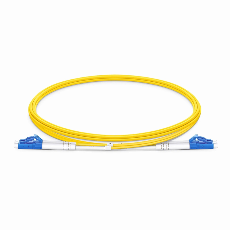 2m (7ft) Fiber Patch Cable, 2 Fibers, LC UPC Duplex to LC UPC Duplex, Single Mode (OS2), Plenum (OFNP), 1.6mm, Tight-Buffered, Yellow