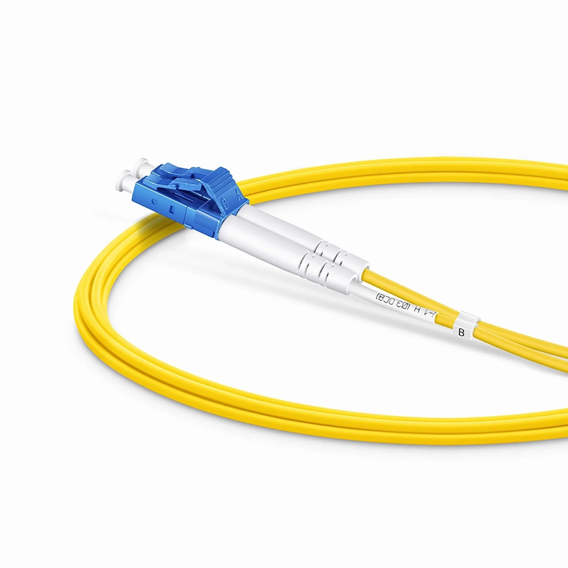 2m (7ft) Fiber Patch Cable, 2 Fibers, LC UPC Duplex to LC UPC Duplex, Single Mode (OS2), Plenum (OFNP), 1.6mm, Tight-Buffered, Yellow