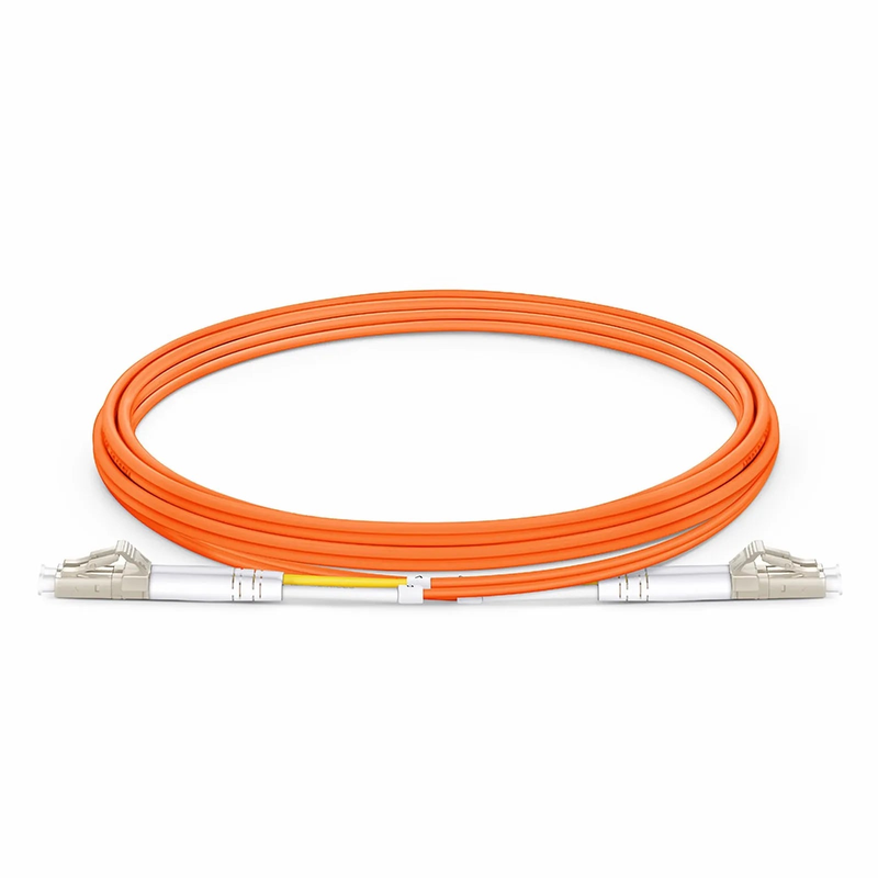 2m (7ft) Fiber Patch Cable, 2 Fibers, LC UPC Duplex to LC UPC Duplex, Multimode (OM2), Riser (OFNR), 2.0mm, Tight-Buffered, Orange