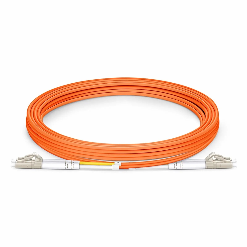3m (10ft) Fiber Patch Cable, 2 Fibers, LC UPC Duplex to LC UPC Duplex, Multimode (OM2), Riser (OFNR), 2.0mm, Tight-Buffered, Orange