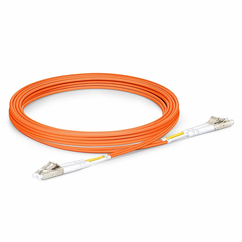 3m (10ft) Fiber Patch Cable, 2 Fibers, LC UPC Duplex to LC UPC Duplex, Multimode (OM2), Riser (OFNR), 2.0mm, Tight-Buffered, Orange