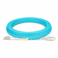 5m (16ft) Fiber Patch Cable, 2 Fibers, LC UPC Duplex to SC UPC Duplex, Multimode (OM3), Riser (OFNR), 2.0mm, Tight-Buffered, Aqua