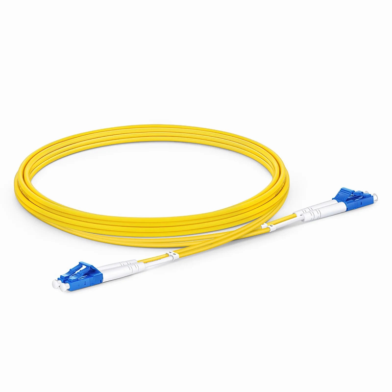 2m (7ft) Fiber Patch Cable, 2 Fibers, LC UPC Duplex to LC UPC Duplex, Single Mode (OS2), LSZH, 2.0mm, Tight-Buffered, Yellow
