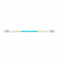 0.3m (0.98ft) Fiber Patch Cable, 2 Fibers, LC UPC Duplex to LC UPC Duplex, Multimode (OM3), Riser (OFNR), 2.0mm, Tight-Buffered, Aqua
