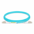 2m (7ft) Fiber Patch Cable, 2 Fibers, LC UPC Duplex to LC UPC Duplex, Multimode (OM3), Riser (OFNR), 2.0mm, Tight-Buffered, Aqua