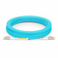 30m (98ft) Fiber Patch Cable, 2 Fibers, LC UPC Duplex to LC UPC Duplex, Multimode (OM3), Riser (OFNR), 2.0mm, Tight-Buffered, Aqua