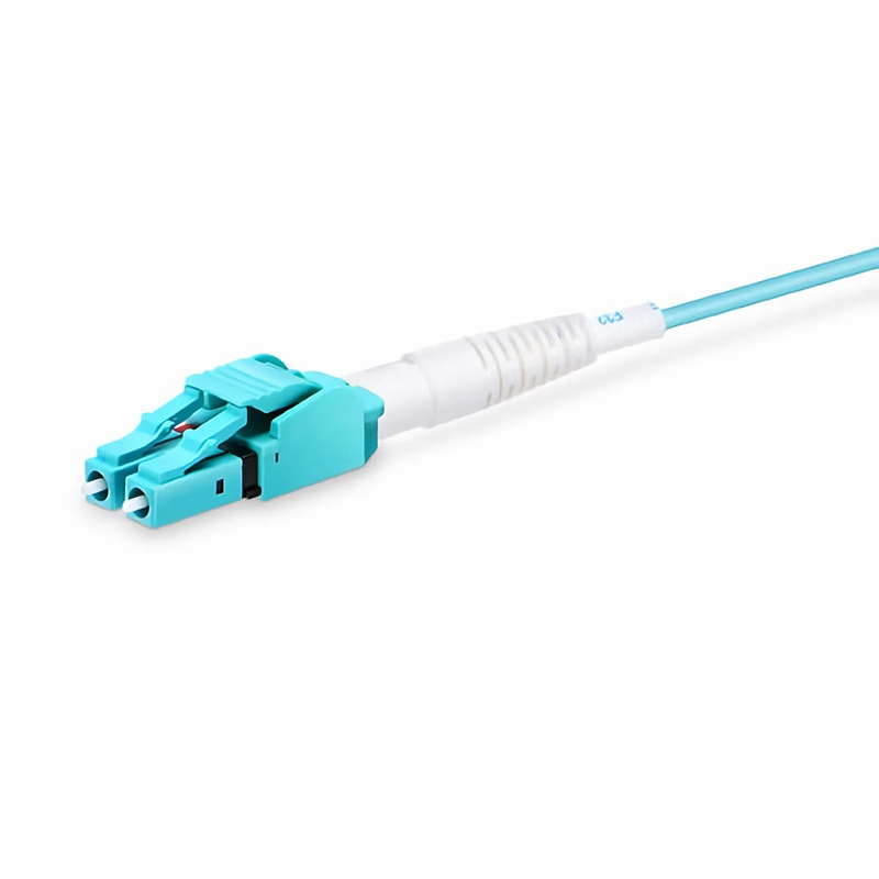 3m (10ft) Fiber Patch Cable, 2 Fibers, LC UPC Duplex to LC UPC Duplex Switchable Clip Uniboot, Multimode (OM4), Riser (OFNR), 2.0mm, Aqua