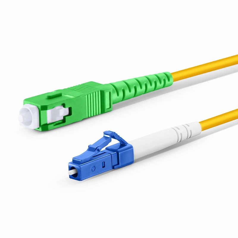 1m (3ft) Fiber Patch Cable, 1 Fiber, LC UPC Simplex to SC APC Simplex, Single Mode (OS2), Riser (OFNR), 2.0mm, Tight-Buffered, Yellow, 10 Pcs/Pack