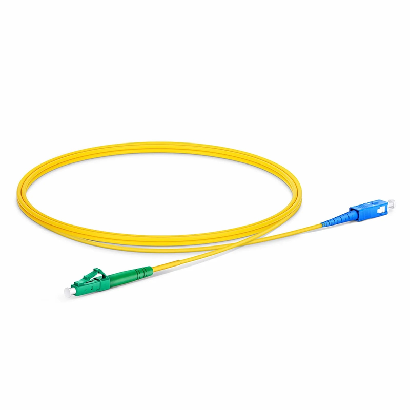 1m (3ft) Fiber Patch Cable, 1 Fiber, LC APC Simplex to SC UPC Simplex, Single Mode (OS2), Riser (OFNR), 2.0mm, Tight-Buffered, Yellow