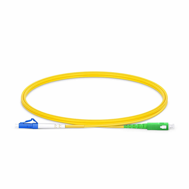 1m (3ft) Fiber Patch Cable, 1 Fiber, LC UPC Simplex to SC APC Simplex, Single Mode (OS2), Riser (OFNR), 2.0mm, Tight-Buffered, Yellow