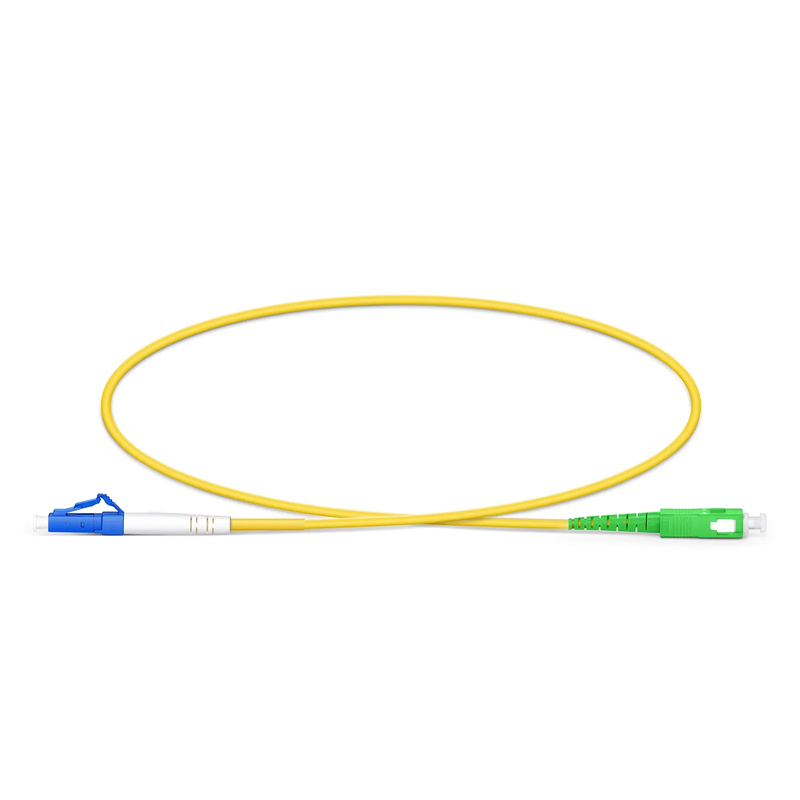 0.5m (1.6ft) Fiber Patch Cable, 1 Fiber, LC UPC Simplex to SC APC Simplex, Single Mode (OS2), Riser (OFNR), 2.0mm, Tight-Buffered, Yellow