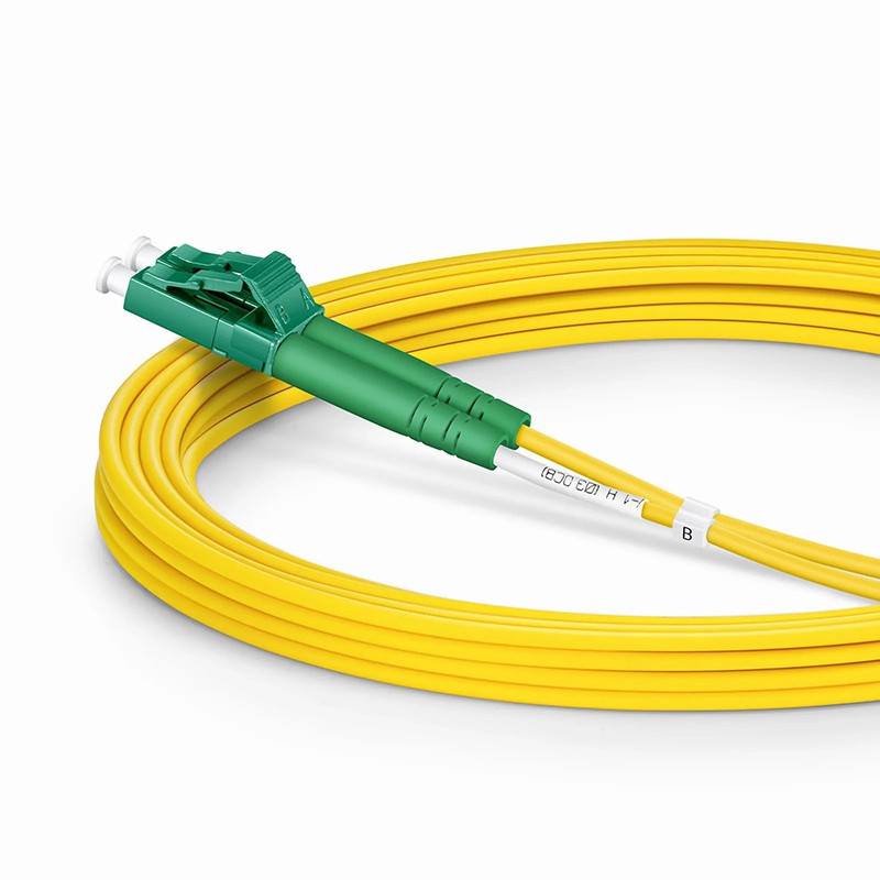 3m (10ft) Fiber Patch Cable, 2 Fibers, LC APC Duplex to SC APC Duplex, Single Mode (OS2), Riser (OFNR), 2.0mm, Tight-Buffered, Yellow