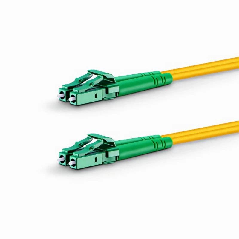 1m (3ft) Fiber Patch Cable, 2 Fibers, LC APC Duplex to LC APC Duplex, Single Mode (OS2), Riser (OFNR), 2.0mm, Tight-Buffered, Yellow