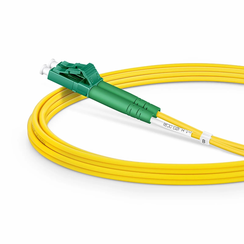 2m (7ft) Fiber Patch Cable, 2 Fibers, LC APC Duplex to SC APC Duplex, Single Mode (OS2), Riser (OFNR), 2.0mm, Tight-Buffered, Yellow