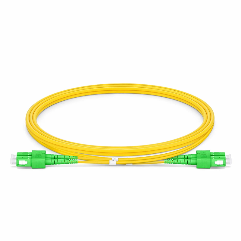 1m (3ft) Fiber Patch Cable, 2 Fibers, SC APC Duplex to SC APC Duplex, Single Mode (OS2), Riser (OFNR), 2.0mm, Tight-Buffered, Yellow