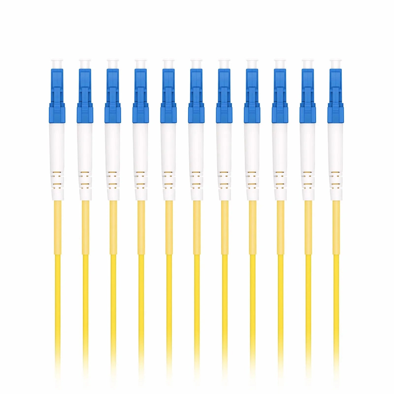 2m (7ft) Fiber Patch Cable, 1 Fiber, LC UPC Simplex to SC APC Simplex, Single Mode (OS2), Riser (OFNR), 2.0mm, Tight-Buffered, Yellow, 10 Pcs/Pack