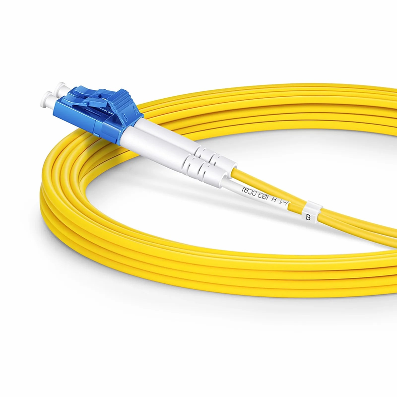 3m (10ft) Fiber Patch Cable, 2 Fibers, LC UPC Duplex to LC UPC Duplex, Single Mode (OS2), Riser (OFNR), 2.0mm, Tight-Buffered, Yellow, 10 Pcs/Pack