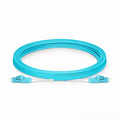 5m (16ft) Fiber Patch Cable, 2 Fibers, LC UPC Duplex to LC UPC Duplex Standard Clip Uniboot, Multimode (OM3), Riser (OFNR), 2.0mm, Aqua