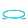 2m (7ft) Fiber Patch Cable, 2 Fibers, LC UPC Duplex to LC UPC Duplex Standard Clip Uniboot, Multimode (OM3), Riser (OFNR), 2.0mm, Aqua