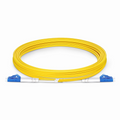 10m (32ft) Fiber Patch Cable, 2 Fibers, G.657.A2, LC UPC Duplex to LC UPC Duplex, Single Mode (OS2), Riser (OFNR), 2.0mm, Tight-Buffered, Yellow