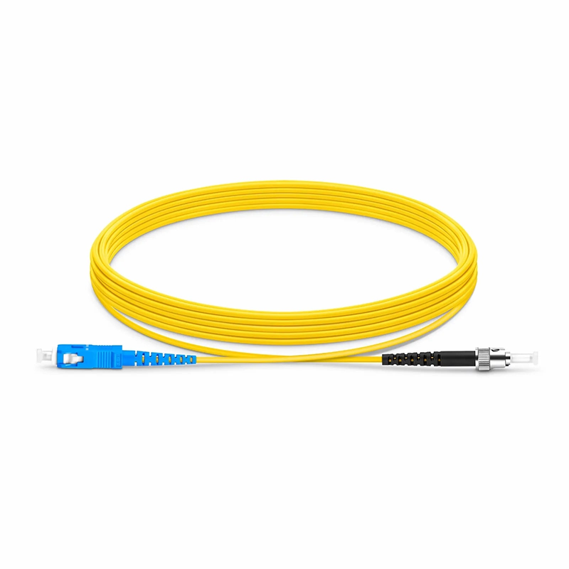 5m (16ft) Fiber Patch Cable, 1 Fiber, SC UPC Simplex to ST UPC Simplex, Single Mode (OS2), Riser (OFNR), 1.6mm, Tight-Buffered, Yellow