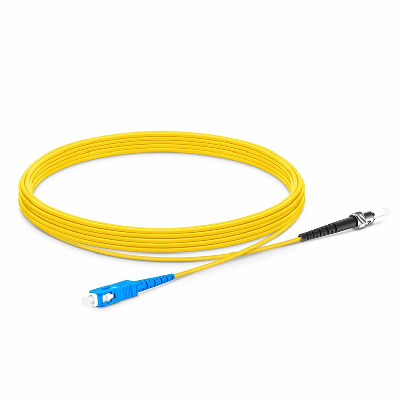 5m (16ft) Fiber Patch Cable, 1 Fiber, SC UPC Simplex to ST UPC Simplex, Single Mode (OS2), Riser (OFNR), 1.6mm, Tight-Buffered, Yellow