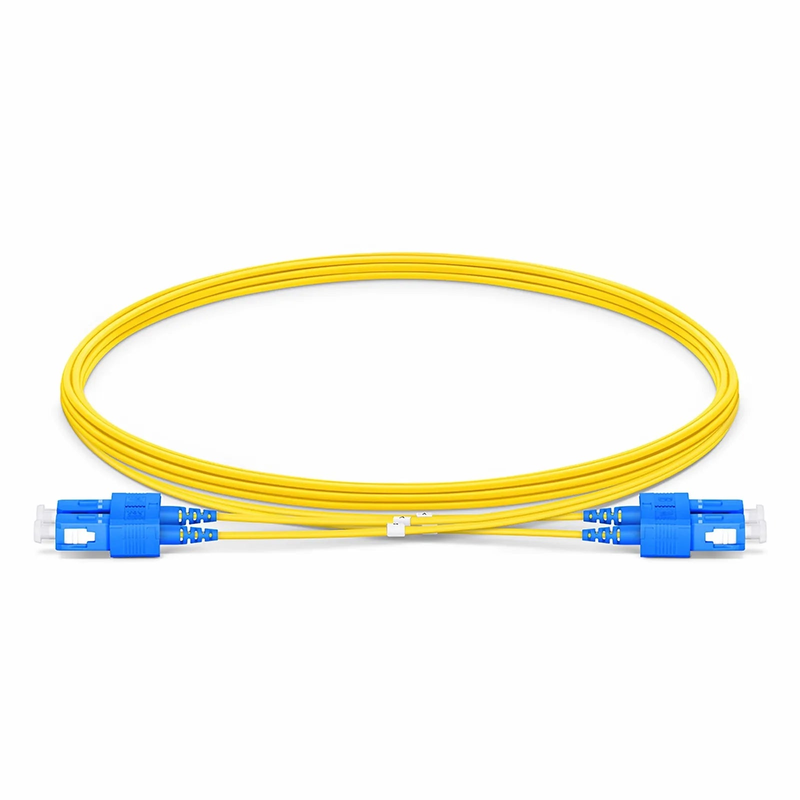 3m (10ft) Fiber Patch Cable, 2 Fibers, SC UPC Duplex to SC UPC Duplex, Single Mode (OS2), Riser (OFNR), 1.2mm, Tight-Buffered, Yellow