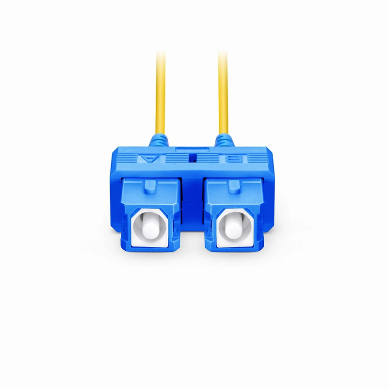 2m (7ft) Fiber Patch Cable, 2 Fibers, SC UPC Duplex to SC UPC Duplex, Single Mode (OS2), Riser (OFNR), 1.2mm, Tight-Buffered, Yellow