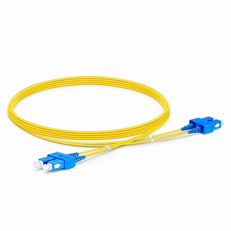 5m (16ft) Fiber Patch Cable, 2 Fibers, SC UPC Duplex to SC UPC Duplex, Single Mode (OS2), Riser (OFNR), 1.2mm, Tight-Buffered, Yellow