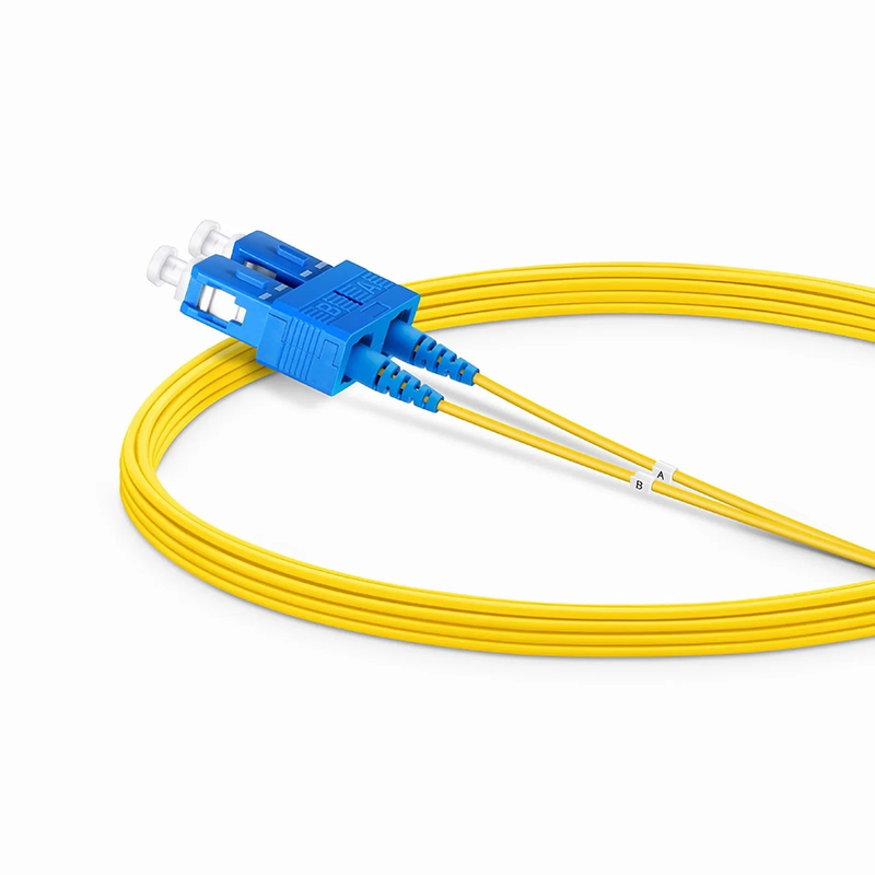 5m (16ft) Fiber Patch Cable, 2 Fibers, SC UPC Duplex to SC UPC Duplex, Single Mode (OS2), Riser (OFNR), 1.2mm, Tight-Buffered, Yellow