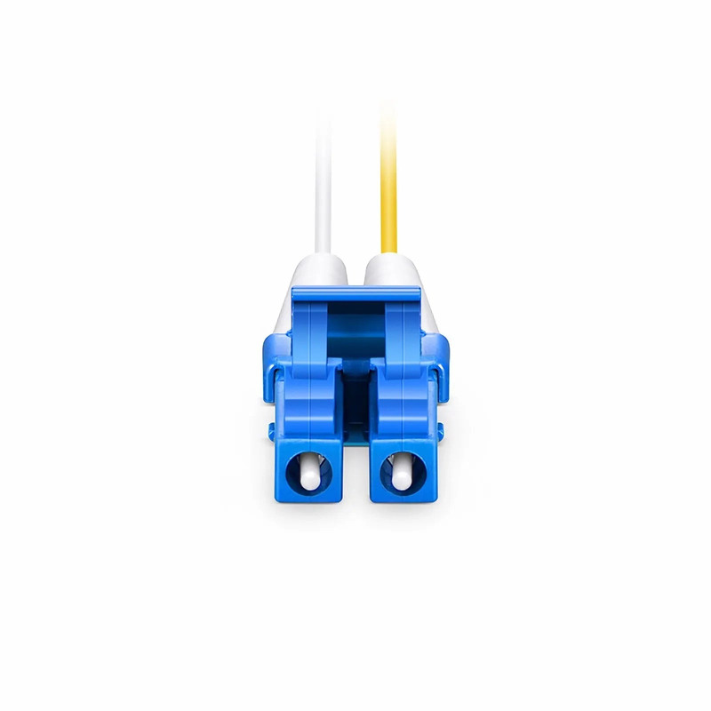2m (7ft) Fiber Patch Cable, 2 Fibers, LC UPC Duplex to LC UPC Duplex, Single Mode (OS2), Riser (OFNR), 1.2mm, Tight-Buffered, Yellow