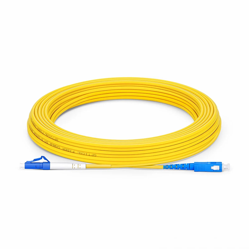 15m (49ft) Fiber Patch Cable, 1 Fiber, LC UPC Simplex to SC UPC Simplex, Single Mode (OS2), Riser (OFNR), 2.0mm, Tight-Buffered, Yellow