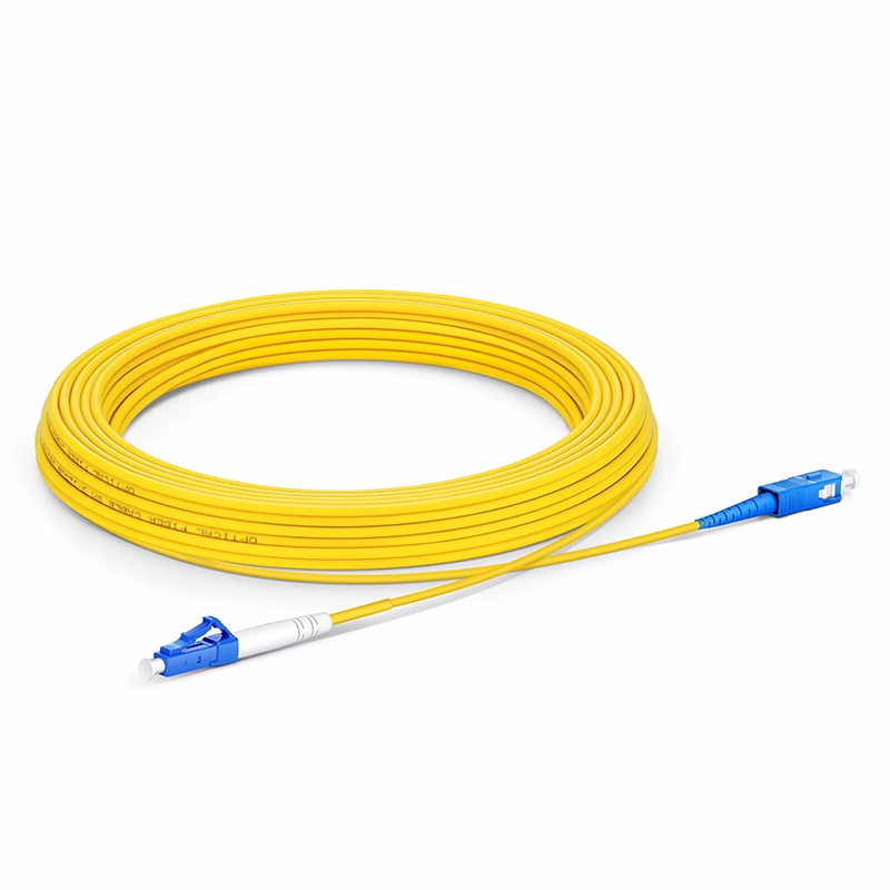 15m (49ft) Fiber Patch Cable, 1 Fiber, LC UPC Simplex to SC UPC Simplex, Single Mode (OS2), Riser (OFNR), 2.0mm, Tight-Buffered, Yellow