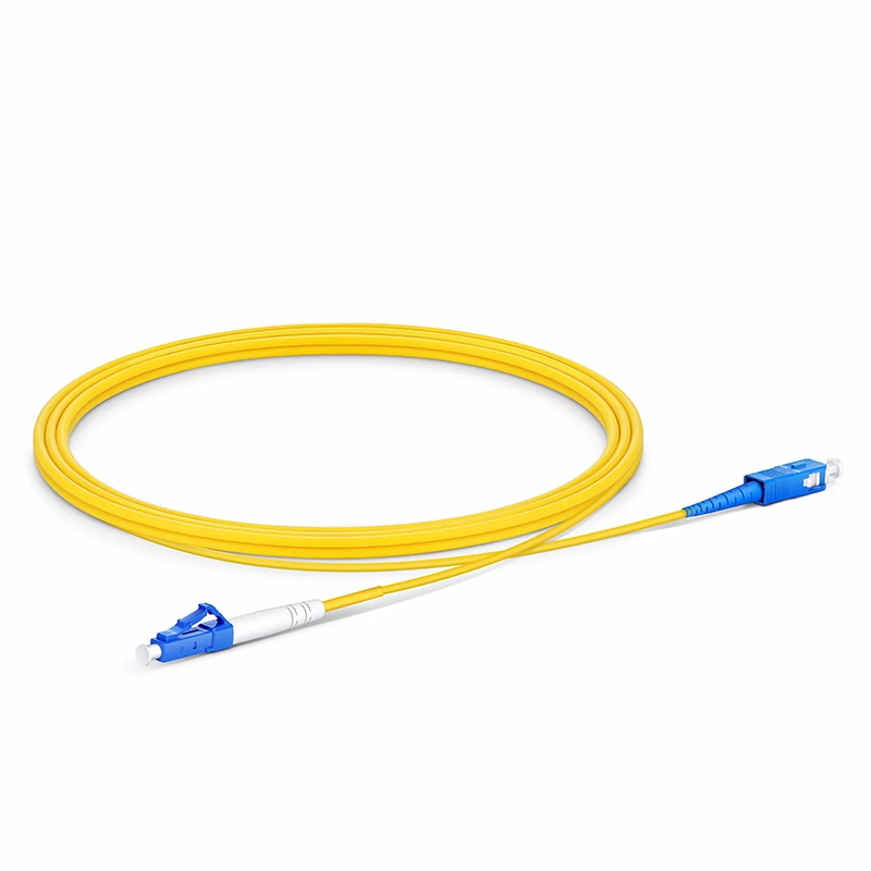 2m (7ft) Fiber Patch Cable, 1 Fiber, LC UPC Simplex to SC UPC Simplex, Single Mode (OS2), Riser (OFNR), 2.0mm, Tight-Buffered, Yellow